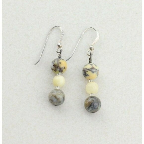 Sterling Silver Agate Earrings Dangle Drop Earrings - Picture 4 of 7